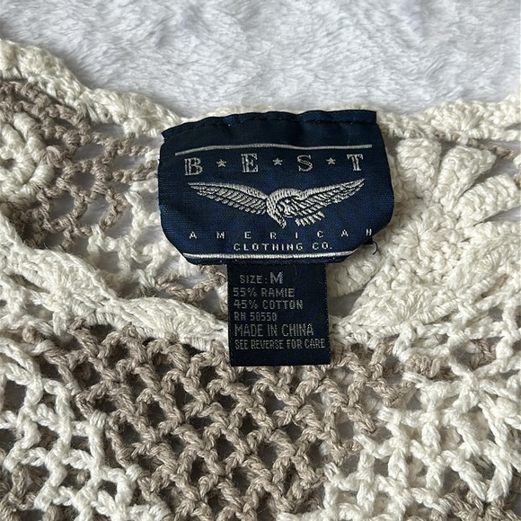 Vintage 90’s Granny Knit Crochet Breathable Resort Wear Boho Swimsuit Cover Up M - Picture 6 of 8
